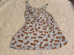 Shady Lady Blue Tiger Print Sleeveless Nightgown Sleep Dress